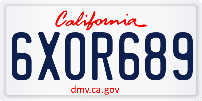 CA license plate 6XOR689
