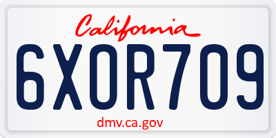 CA license plate 6XOR709