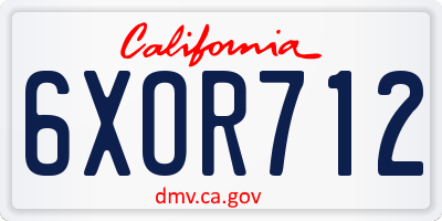 CA license plate 6XOR712