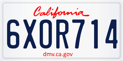 CA license plate 6XOR714