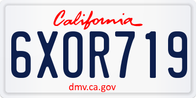 CA license plate 6XOR719