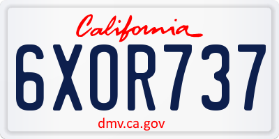 CA license plate 6XOR737