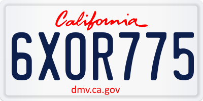CA license plate 6XOR775