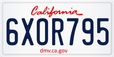 CA license plate 6XOR795