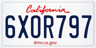 CA license plate 6XOR797