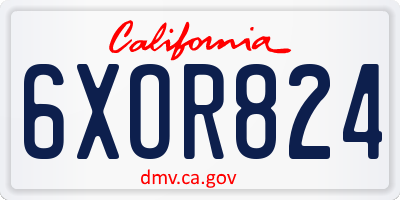 CA license plate 6XOR824