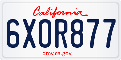 CA license plate 6XOR877