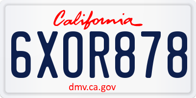 CA license plate 6XOR878