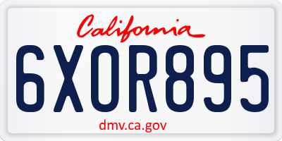 CA license plate 6XOR895