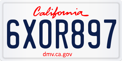 CA license plate 6XOR897