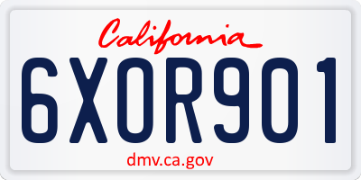 CA license plate 6XOR901