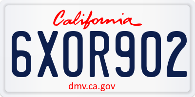 CA license plate 6XOR902