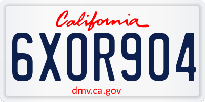 CA license plate 6XOR904