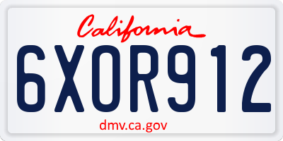 CA license plate 6XOR912