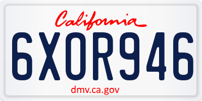 CA license plate 6XOR946