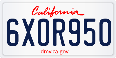CA license plate 6XOR950