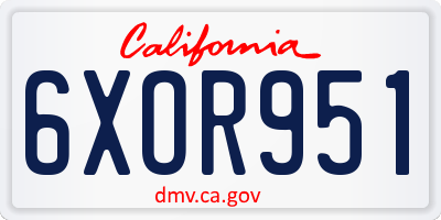 CA license plate 6XOR951