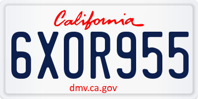CA license plate 6XOR955