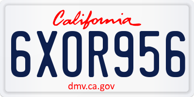 CA license plate 6XOR956