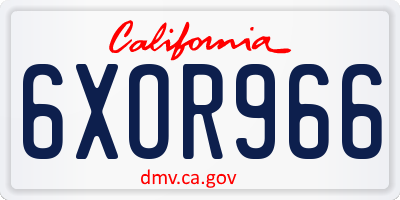 CA license plate 6XOR966