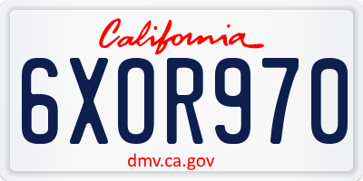 CA license plate 6XOR970
