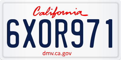 CA license plate 6XOR971