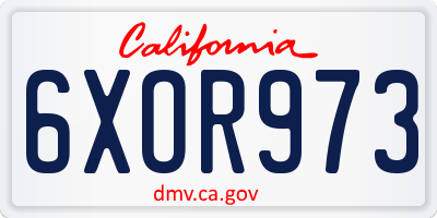 CA license plate 6XOR973