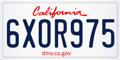 CA license plate 6XOR975