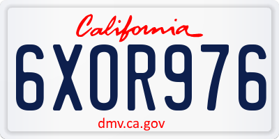 CA license plate 6XOR976