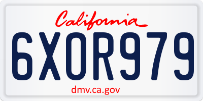 CA license plate 6XOR979