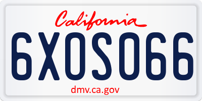 CA license plate 6XOS066