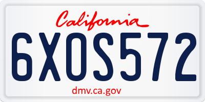 CA license plate 6XOS572