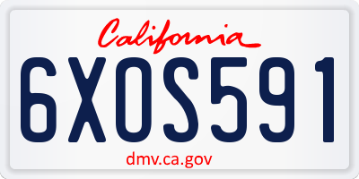 CA license plate 6XOS591