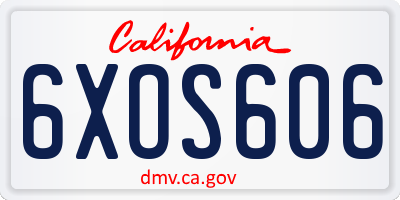 CA license plate 6XOS606