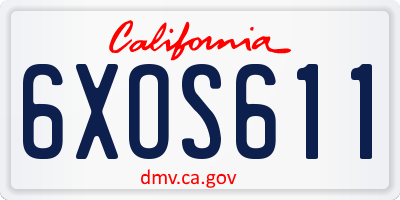 CA license plate 6XOS611