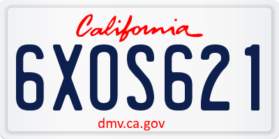 CA license plate 6XOS621