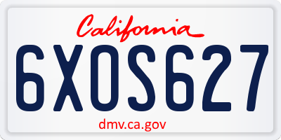 CA license plate 6XOS627