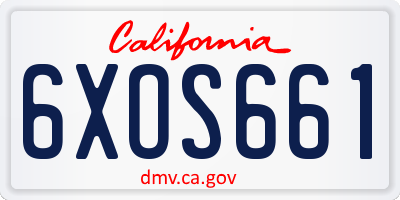 CA license plate 6XOS661