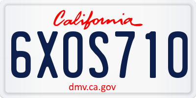 CA license plate 6XOS710