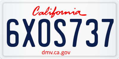 CA license plate 6XOS737