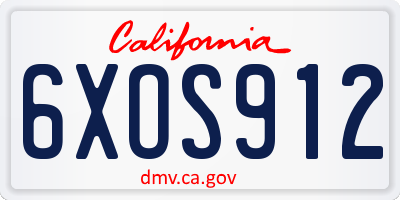 CA license plate 6XOS912