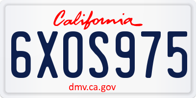 CA license plate 6XOS975