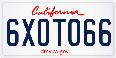 CA license plate 6XOT066