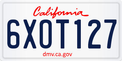 CA license plate 6XOT127