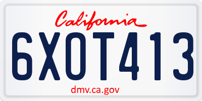 CA license plate 6XOT413