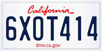 CA license plate 6XOT414