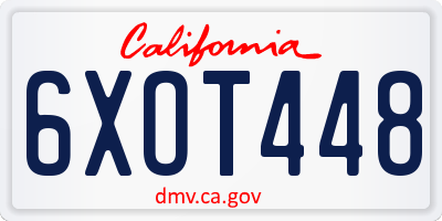 CA license plate 6XOT448