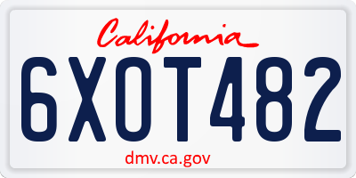 CA license plate 6XOT482