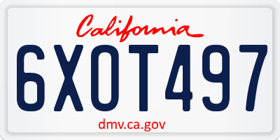CA license plate 6XOT497