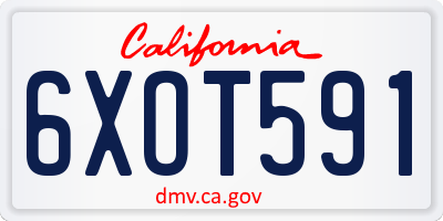 CA license plate 6XOT591